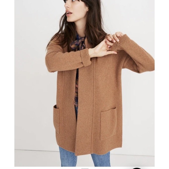 Madewell Sweater Blazer Jacket Red Burgundy Small Merino Wool - Picture 9 of 9